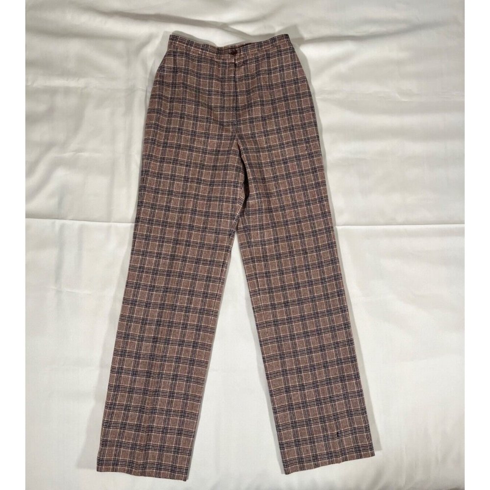 PENDLETON Vintage Plaid Trousers Pants Wool Deadstock NWT 80s Brown Tan 11 / 12 - Picture 9 of 11